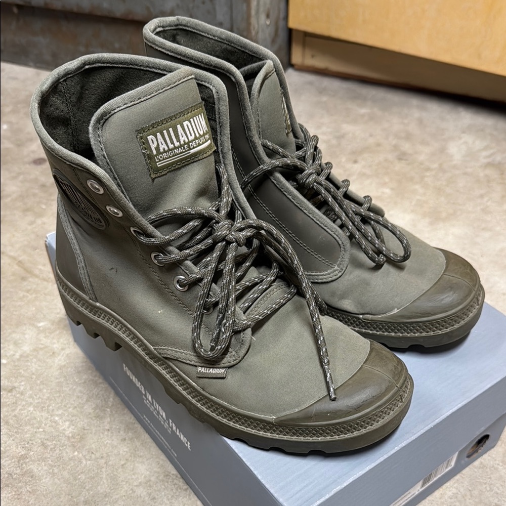 Palladium Pampa Solid Ranger High-Top Boots - Olive W8.5 M7